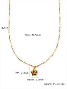 TONSI 1 chiếc vòng cổ mặt hoa hồng bằng thép không gỉ mạ vàng 18K phong cách Hàn Quốc thanh lịch quyến rũ thời trang chất lượng cao, thích hợp cho mùa hè, ngày lễ, du lịch, công việc, trang phục hàng ngày, tiệc tùng, quà tặng cho phụ nữ - Vàng - Xem 11