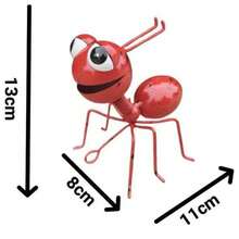 1 pieza Estatua decorativa de arte de hierro con diseño de hormiga de dibujos animados, adecuada para decoración de jardines y patios, con diseño de hormiga tallada en hierro - Multicolor - Ver 11