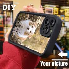 1pc Customized Unique Pattern Stepped Full Silicone Lens Protection Phone Case, Compatible With Apple 16, 15, 14, 13, 12, 11 Pro Max, Cat, Floral Glitter Pink, Burgundy Red Color, Fashionable, Multicolor, Matching Phone Case, Simple Custom, Personalized, Distinctive, Suitable As Birthday, Holiday, Father's Day, Thanksgiving, Halloween Gift For Friends, Family, Girlfriend