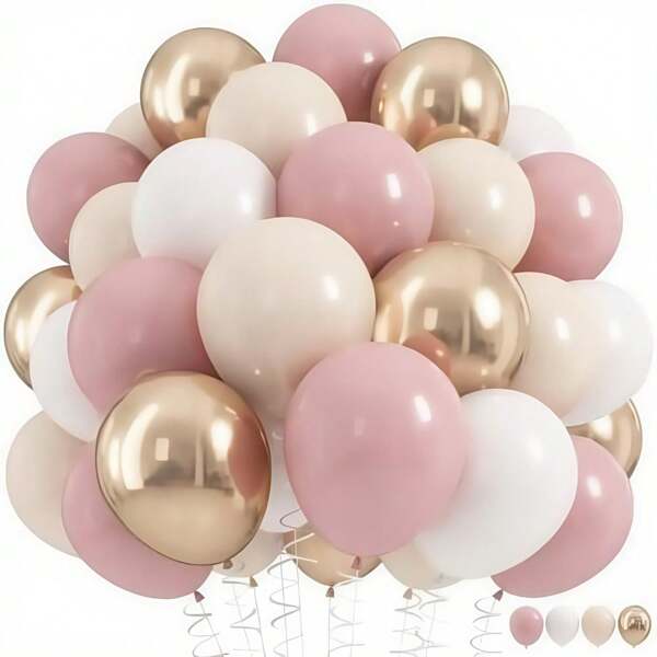Nude Dusty Pink Balloons Set, 62Pcs 10 Inch Retro Blush Pink Apricot Helium Balloon With Beige White Champagne Gold Latex Neutral Balloons For Birthday Wedding Bridal Shower Party Decorations ﻿