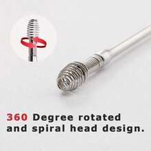 Local Delivery--Spiral Ear Wax Removal Kit Ear Cleaning Kit Clinear Ear Cleaner Earwax Removal Tools Metal Ear Cleaner Earwax Removal Ear Wax Cleaner Ear Cleaning Tool Spiral Ear Cleaner Earwax Removal Kit Silverfor Gift - 銀色 - 查看 2