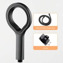 IOUHAPPY 1个塑料环高压淋浴喷头，手持式淋浴喷头，黑色/银色/灰色淋浴浴缸喷头，浴室用品，浴室配件，浴室工具 - 彩色 - 查看 17