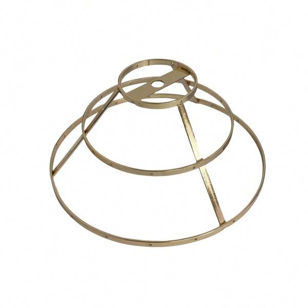 1 Stück DIY Kristall Zubehör Halterung, zweistufige vergoldete Halterung, poliertes Metallgehäuse Windspiel Halterung, Ersatz Pendelleuchte, für Schlafzimmer, Büro, Wohnzimmer, Korridor, Bar, Café, Arbeitszimmer, Studenten-Wohnheim, Flur (nur Kristall-Halterung)