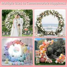 1set Round Golden Metal Balloon Arch Stand Kit, Suitable For Birthday, Wedding, Bridal Shower, Graduation, Anniversary, Christening, Summer, Theme Party, Home Decor, Valentine's Day, Halloween, Christmas, Thanksgiving,Christmas