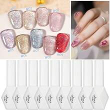 10ml夏季美甲冰透明红白蓝粉色高密度闪光凝胶指甲油2025新款超闪美白流行凝胶美甲沙龙美甲用品 - 彩色 - 查看 1