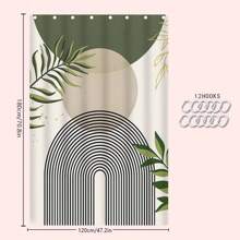 1/4 Stücke Set Salbeigrüner Boho Mittelalter-Themen Badezimmer Duschvorhang, Badematte, U-förmiger Toilettendeckel, wasserdichter Duschvorhang Badezimmer Dekoration, moderne Vorhangteiler, ohne Bohren, Polyester, maschinenwaschbar Schulanfang