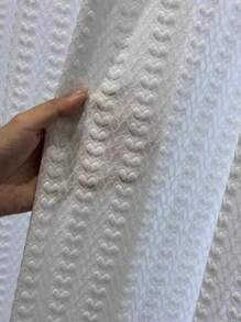 1 Peça Cortina Jacquard Semi-Transparente Relevo Premium de Malte, Adequada para Quarto ou Sala de Estar