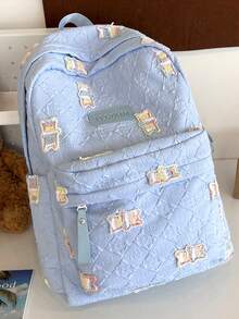 Mochila con lazo estilo japonés para niñas de secundaria y preparatoria, linda y versátil de gran capacidad, mochila de estudiante de alta calidad, mochila versátil de estilo japonés de lote pequeño y alta calidad para estudiantes de secundaria, preparatoria y universidad, bolso de hombro de gran capacidad, bolso para laptop para niñas (sin colgantes) - Multicolor - Ver 15