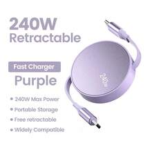 NNBILI 二合一 240W USB C 转 Type C 快速充电 USB C 双头伸缩数据充电线 兼容 iPhone15 16 Pro Max 兼容三星 兼容小米 适用于笔记本电脑手机 兼容 16、16 Pro Max、15、15 Plus、15 Pro、15 Pro Max，兼容 Redmi，兼容 OnePlus 充电器 - 彩色 - 查看 10