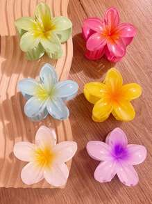 4 Stück Frauen Y2K Blumen-förmige Laser Meerjungfrau Haarclips, Große Größe: 8cm/3,15 Zoll, Rosa/Weiß/Blau/Gelb, leichtes Kunststoff Haarclips, modisch, vielseitig, elegant, minimalistisch, einfarbige Haaraccessoires geeignet für den täglichen Gebrauch, Lässig-Partys, Arbeitswegeverkehr, exklusive Haarstyling zum Hochbinden von Haaren, Dutt, Gesichtwaschen, Baden, Schminken und Kombinieren von Kleidung mit Accessoires, Kopfbedeckungen, Ornamente und Clips, Schul-Valentinstag Haarklammer Haarspangen Haargreifer Haarklammer