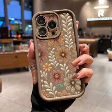 Minimalist Flower Pattern Design Phone Case Suitable Compatible With Apple 16,16 Plus,16 Pro,16 Pro Max, 15,15 Plus,15 Pro,15 Pro Max, 14,14 Plus,14 Pro,14 Pro Max, 13,13 Pro,13 Pro Max, 12,12 Pro,12 Pro Max, 11,11 Pro, 11 Pro Max,7,8,X,XS. Anti-Pollution, Fashionable,