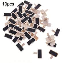 10/20pcs Mini Natural Wooden Chalkboards With Clip Holders - Reusable Blackboard Style Memo, Suitable For Price Tags, Home Office Notes, Decorative Signs - High Quality Rustic Home And Kitchen Decor School Supplies,Back To School