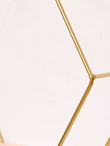 1pc (With Hooks) Wrought Iron Wall Mounted Storage Rack, Home Decor Wall Hanging Display Shelf, No Drill Assembly, Wall Organizer For Rooms, Figurines, Plants, Knick-Knacks, Clutter - Gold - View 3