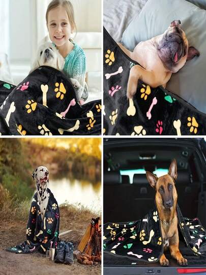 Pet Fleece Blanket, Soft & Plush Double-Sided Fur Couch Mat Suitable For Small/Medium/Large Dogs & Cats