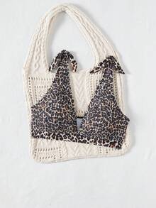 Summer Sexy Halter Printed Beach Swimsuit Top - Multicolor - View 3