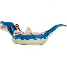 Inflatable Dinosaur Swimming Pool Float Adults 124'' Giant Tyrannosaurus Rex Floatie Summer Beach Ride On Party Pool Raft Lounge Toys - Blue - View 5