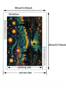 Galaxy Landscape Diamond Painting Kit - DIY Full Square/Round Diamond Embroidery Set, Suitable For Home Decor, Acrylic Diamond And Landscape River Boat Pattern Design