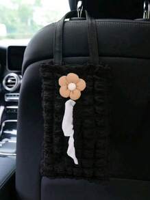 1pc New Car Tissue Box Elegant Puff Grid Car Seat Hanging Drawer Paper Box Car Tissue Drawer