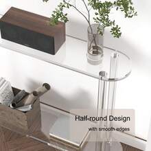 1 件透明亚克力现代沙发入口桌，走廊储物展示桌，适用于入口、走廊、客厅