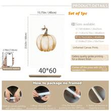 1pc, Canvas Hanging Picture, Framed Art Decoration, Ready To Hang, Wall Arts, Posters, Wall Art With Frame, Pumpkin Wall Art, Fall Pumpkin Prints, Modern Fall Decor, Pumpkin Decoration, Pumpkin Posters, Fall, Halloween, Halloween Decoration, Room Decoration, Dorm Decoration, Bedroom Home Wall Decorations, Fall Decoration Home Decor