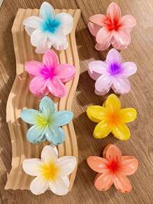 4 Stück Frauen Y2K Blumen-förmige Laser Meerjungfrau Haarclips, Große Größe: 8cm/3,15 Zoll, Rosa/Weiß/Blau/Gelb, leichtes Kunststoff Haarclips, modisch, vielseitig, elegant, minimalistisch, einfarbige Haaraccessoires geeignet für den täglichen Gebrauch, Lässig-Partys, Arbeitswegeverkehr, exklusive Haarstyling zum Hochbinden von Haaren, Dutt, Gesichtwaschen, Baden, Schminken und Kombinieren von Kleidung mit Accessoires, Kopfbedeckungen, Ornamente und Clips, Schul-Valentinstag Haarklammer Haarspangen Haargreifer Haarklammer