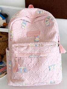 Mochila con lazo estilo japonés para niñas de secundaria y preparatoria, linda y versátil de gran capacidad, mochila de estudiante de alta calidad, mochila versátil de estilo japonés de lote pequeño y alta calidad para estudiantes de secundaria, preparatoria y universidad, bolso de hombro de gran capacidad, bolso para laptop para niñas (sin colgantes) - Multicolor - Ver 13