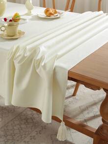 1 件流苏桌布，防水矩形桌布，多种尺寸可选，适用于家庭餐厅、厨房装饰、节日聚会、宴会、婚礼和酒店装饰 - 米色 - 查看 5