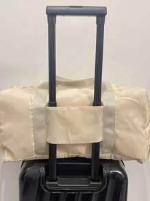1 pièce Grand sac de yoga à bandoulière personnalisé avec lettres perles - Femme/Femme Polyester durable Fitness, Voyage, Danse, Sac de rangement, Blanc/Noir, Sac de gym, Fermeture éclair, Fourre-tout élégant, Construction robuste, Sac de voyage bandoulière, Sac idéal pour la rentrée scolaire, Cadeau pour votre fils, fille, famille, amis