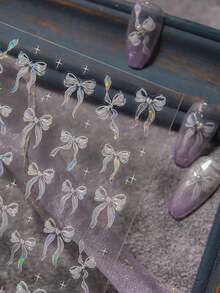 Exquisite Butterfly Wing Nail Art Stickers - Self-Adhesive, Scent-Free Decorations For Hands & Feet With Elegant Designs And Easy Application, Perfect For Autumn And Winter DIY Nails Nail Supplies - White - View 4