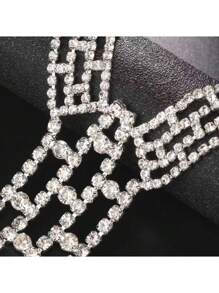 Sexy Lingerie Accessories,Sexy Body Chain For Women, Men & Crossdressers – Acrylic European And American Men, Women And Transgender People Body Chain, Summer Beach Bikini Green Rhinestone Chest Chain, Sexy And Luxurious Crystal Bra Chain For Nightclub Parties, Men.