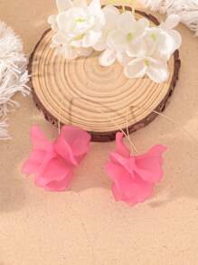 1 Pair Boho Style Colorful Flower Petal Earrings For Women, Suitable For Daily Wear Or Vacation
