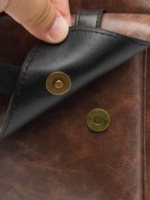 1个休闲学院风双肩包，时尚优质PU皮革，宽敞多口袋设计，大容量，带笔记本电脑隔层，拉链封口，纯色轻便书包，便携式运动包，简约休闲旅行双肩包，适合毕业生、女性和少女，也适合户外活动、旅行、中小学生和大学生，可用于徒步旅行、旅游、度假和上学。 - 咖啡棕 - 查看 11