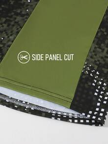 Men's Hooded Face Mask Fishing Shirt, Long Sleeve High-Performance Fishing Shirt, Breathable Quick-Dry, Boyfriend Style, Green Mosaic Design, UV Protection Fishing Apparel