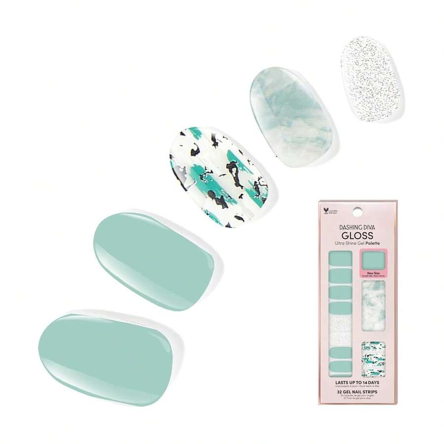 Dashing Diva Gloss Nail Strips - Desert Quartz - UV Free, Chip Resistant, Long Lasting Gel Stickers - Contains 32 Wraps, 1 Prep Pad, 1 File - Desert Quartz - 查看 1