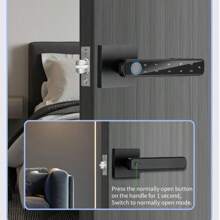 4-in-1 intelligentes Fingerabdruck-Türschloss mit Griff und Touchpad - Entriegelung per Fingerabdruck/Passwort/IC-Karte/Schlüssel. Schlüssellose Eingangstür für einfache Installation ohne Bohren, geeignet für verschiedene Szenarien