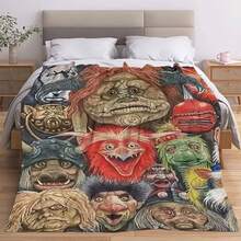 Chăn vải nỉ siêu mềm với thiết kế lấy cảm hứng từ phim Mê cung - Jareth Goblin King & Fantasy Creatures, chăn bốn mùa thoải mái cho ghế sofa, giường, văn phòng và du lịch, màu sắc sống động, món quà tuyệt vời cho người hâm mộ - XYW-67 - Xem 4
