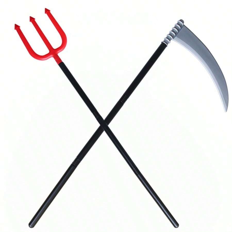 1 件塑料死神镰刀，4 节可拆卸万圣节道具 - 彩色 - 查看 1