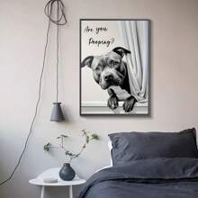 1 pôster de arte engraçada de cachorro "Você está fazendo cocô?" - Impressão em tela sem moldura, decoração de parede clássica vintage para quarto, sala de estar, escritório, cafeteria, uso interno/externo, decoração de interiores | Design lúdico, artes de parede em estilo moderno