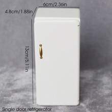 1PC Dollhouse Kitchen Furniture Kit 1:12 Dollhouse Miniature Furniture Wooden Kitchen Cabinet Refrigerator Set Kitchen Dining Room Furniture Suitable For Birthday Gift Christmas Gift Miniature Scene Accessories White Mini Refrigerator Exquisite Furniture Model - Multicolor - View 8