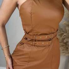 Women Dresses - Camel - View 2