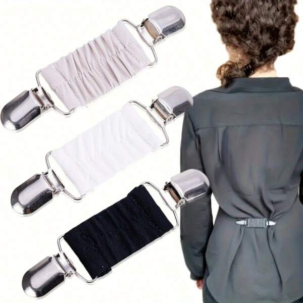Set de 1/2/3 piezas Broche de suéter de moda con clip elástico para la cintura para mujer, pasador antiexposición