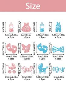 12/24 Stücke Geschlechts-Enthüllungs-Party Cupcake Topper Dekorationen, beinhaltet blaue & rosa Ratel, Schleife Picker