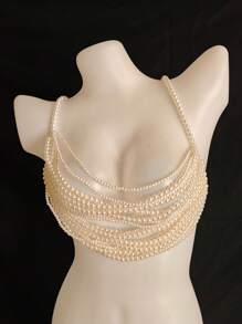 Sexy Lingerie Sexy Body Chain For Women, Men & Crossdressers – Acrylic, Crystal, Sequins Chest Harness,Pear Sexy Bra Hollow-Out Pendant Vest, Hot Girl Bra Accessories For Nightclubs, Parties, Hotels, Carnivals, Couples
