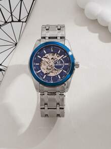 CASIRUI 1pc Automatic Mechanical Stainless Steel Watch Band Men's Watch, Luxurious CASIRUI