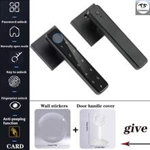 4-in-1 intelligentes Fingerabdruck-Türschloss mit Griff und Touchpad - Entriegelung per Fingerabdruck/Passwort/IC-Karte/Schlüssel. Schlüssellose Eingangstür für einfache Installation ohne Bohren, geeignet für verschiedene Szenarien