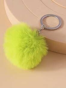 1pc Cute Faux Rabbit Tail Pom Pom Keychain, Unisex Commute Key Chain For Daily Wear Car Accessories Goth Y2k - Multicolor - View 23