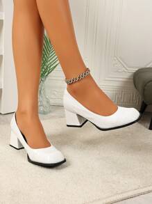 Chaussures vintage Babies pour femmes, nouveaux talons hauts style coréen de printemps, escarpins rétro à bout carré et talon épais, petite taille