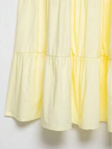 DEEKA Summer New Casual Fashion Simple Versatile Bowknot Patchwork Mid-Waist Skirt - Yellow - View 5