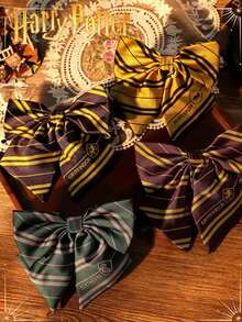 Harry Potter 1/4 件哈利波特蝴蝶结，霍格沃茨，格兰芬多，斯莱特林，拉文克劳，赫奇帕奇，手工徽章，条纹针织时尚，蝴蝶结，电影周边，英国学院风格，派对服装道具，衬衫配饰，创意房间桌面装饰，生日惊喜，给家人和朋友的圣诞节和万圣节礼物，哈利·洛弗尔