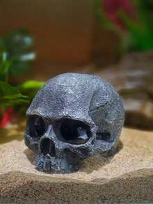 Resin Skull Aquarium Decor - Fish Tank Decorations, Suitable For Small Fish And Reptiles, Interesting Aquarium Landscape Cave Series, Aquarium Decor | Aquarium Enhancement | Interesting Aquarium Supplies, Aquarium Accessories - Multicolor - View 12